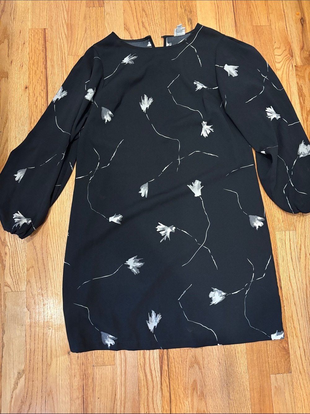 Black Floral Shift Dress - Women